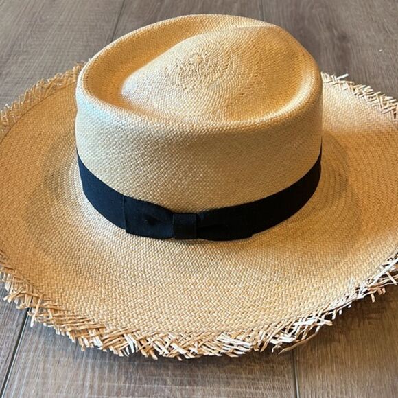 Anthropologie x Elegancia Tropical Straw Boater Size M